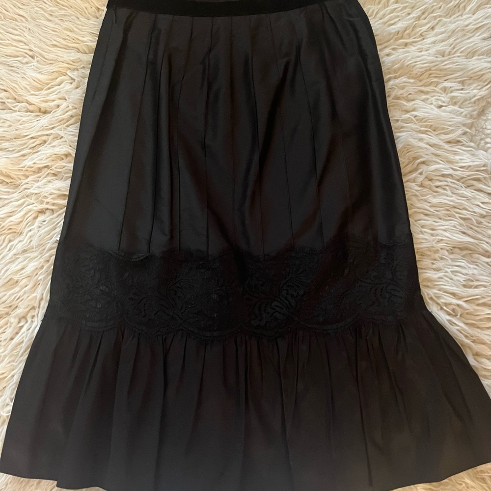 LOFT Black Tiered Midi Skirt Resort Wear